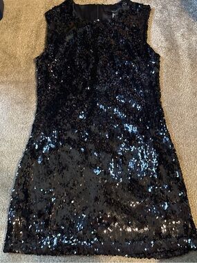 Forever 21 Black Sequin Sleeveless Shift Dress
